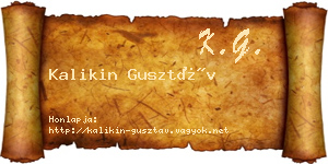Kalikin Gusztáv névjegykártya