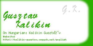 gusztav kalikin business card